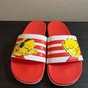 Adidas Adilette Comfort The Simpsons Lisa Women Slides Size 8